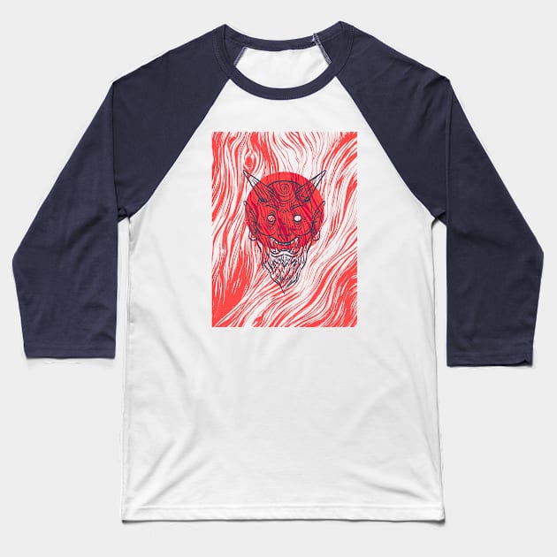 Demon red Baseball T-Shirt by Torschlusspanik
